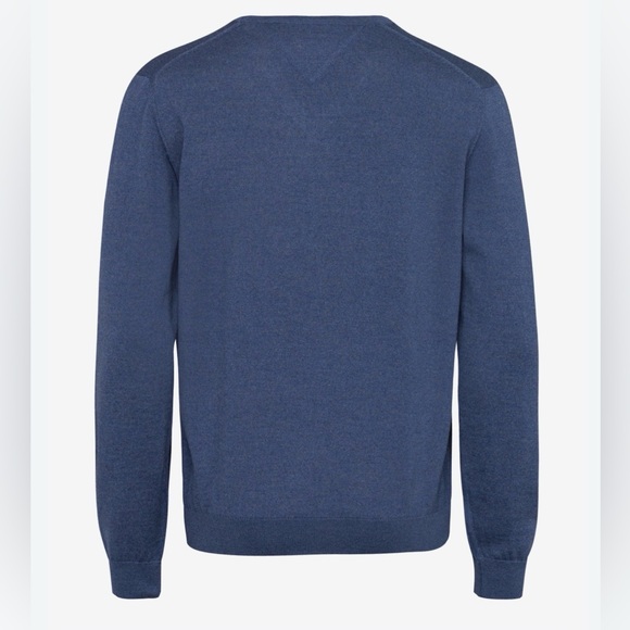 Brax Merino Wool Easy Wash Men's Blue V-Neck Sweater. Size L - Picture 5 of 11